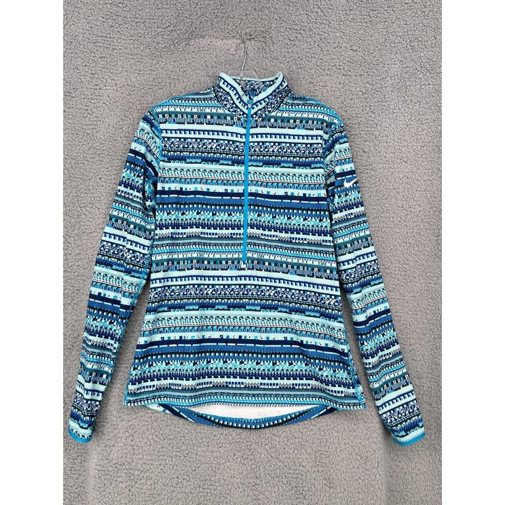 Nike Pro Dri Fit Warm 8 Bit 1/2 Zip Long Sleeve Top 685681-407 Size Large